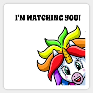 I'm Watching You - Unicorn Saw That Funny Meme. Sticker